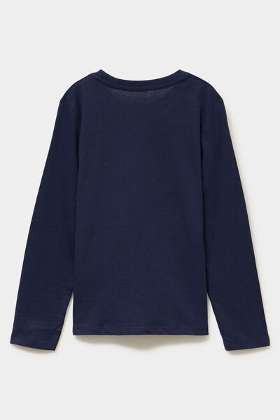 Ensemble pyjama 2 pi&egrave;ces coton bleu marine gar&ccedil;on