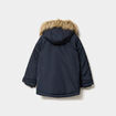 Parka mi-longue &agrave; capuche bleu marine gar&ccedil;on