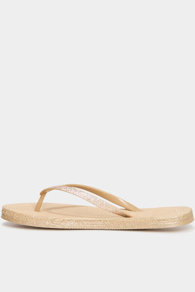Tongs de plage &agrave; paillettes multicolore femme