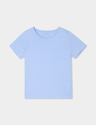 T-shirt manches courtes en coton bleu clair fille