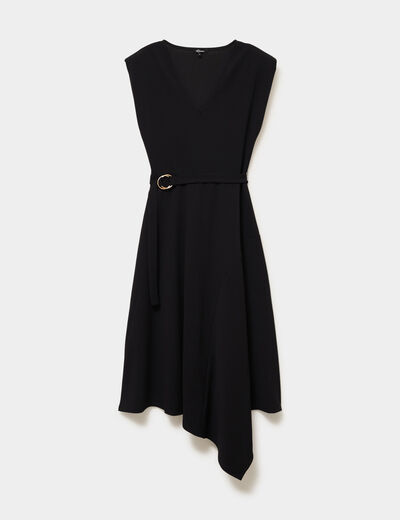 Robe &eacute;vas&eacute;e longue sans manches noir femme
