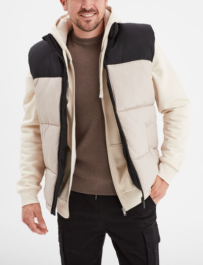 Doudoune sans manches doublée Liberto beige homme