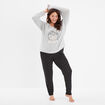 Ensemble pyjama legging 2 pièces gris clair femme grande taille
