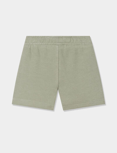 Short avec noeud taille élastiquée coton vert kaki bébé garçon