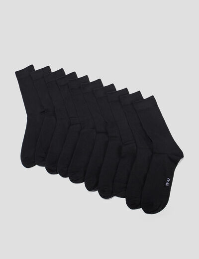 Lot 10 paires de chaussettes noir homme