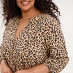 Robe courte fluide &eacute;vas&eacute;e boutonn&eacute;e beige clair femme grande taille