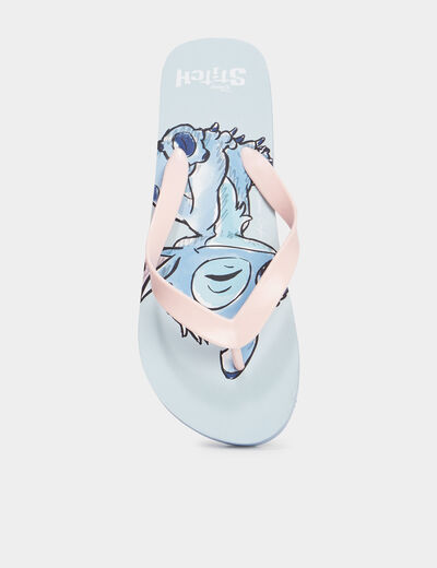 Tongs Stitch bleu femme