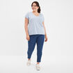 Jegging denim taille haute 7/8ème denim stone femme grande taille