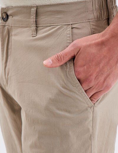 Pantalon chino relax coton taupe homme