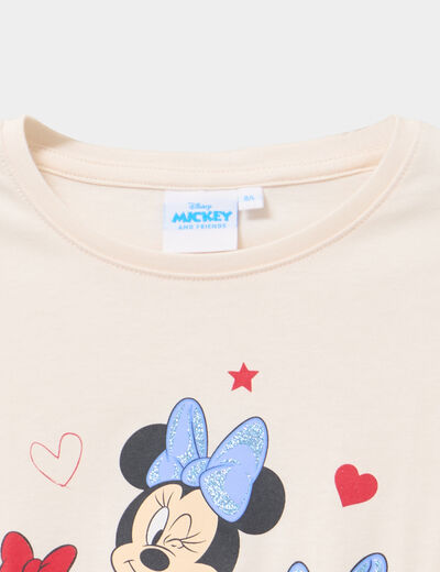 T-shirt manches longues coton Minnie beige fille