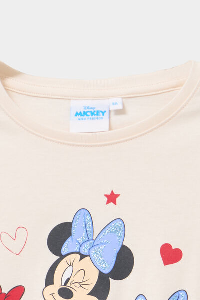 T-shirt manches longues coton Minnie beige fille