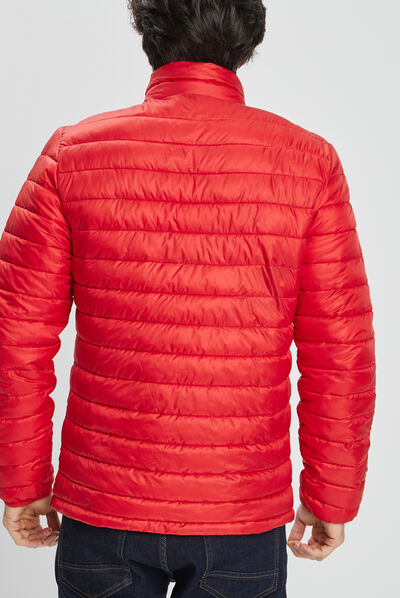 Doudoune droite légère col montant rouge homme