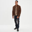 Blouson aspect su&eacute;dine zipp&eacute; Liberto marron homme