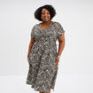 Robe longue taille &agrave; coulisse fluide vert kaki femme grande taille