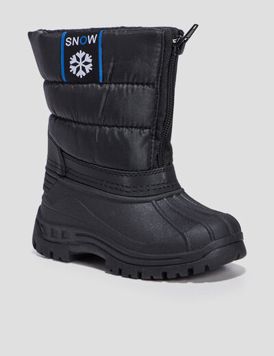 Bottes de neige fermeture zippée noir garçon