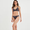 Soutien-gorge triangle côtelé gris foncé femme