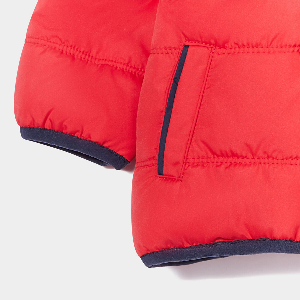 Doudoune à capuche doublure polaire rouge bébé garçon