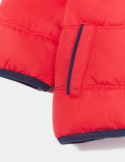 Doudoune à capuche doublure polaire rouge bébé garçon