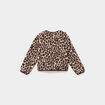 Gilet effet polaire boutonn&eacute;e col rond beige fille