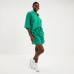 Short large broderie anglaise coton vert canard femme