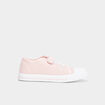 Tennis basses en toile &agrave; scratchs rose fille