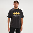 T-shirt regular manches courtes col rond gris fonc&eacute; homme