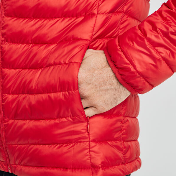 Doudoune droite légère col montant rouge homme