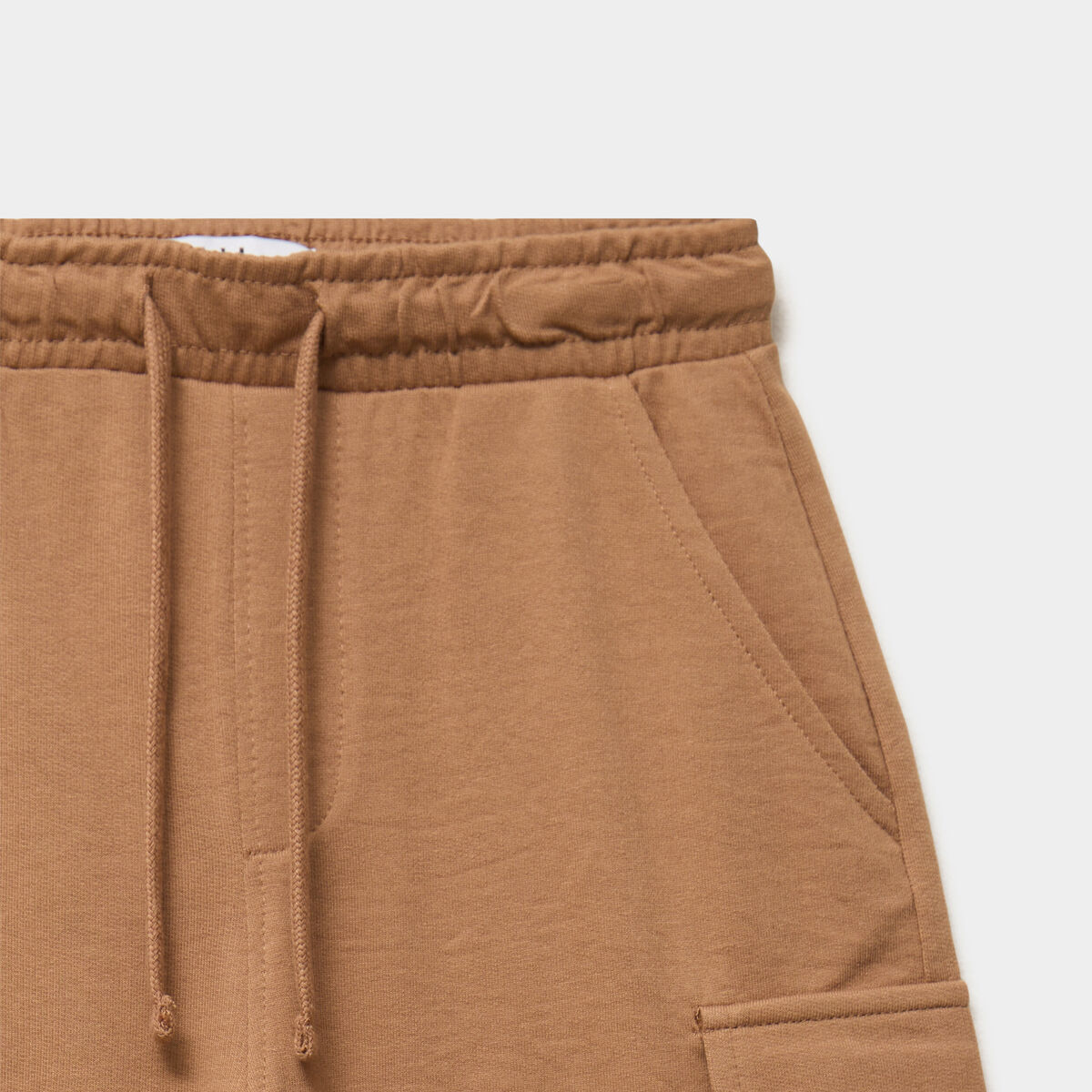 Short cargo molleton taille &eacute;lastiqu&eacute;e marron gar&ccedil;on