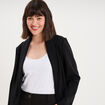 Blazer col tailleur manches longues noir femme