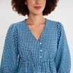 Blouse cintr&eacute;e col V manches 3/4 blanc femme