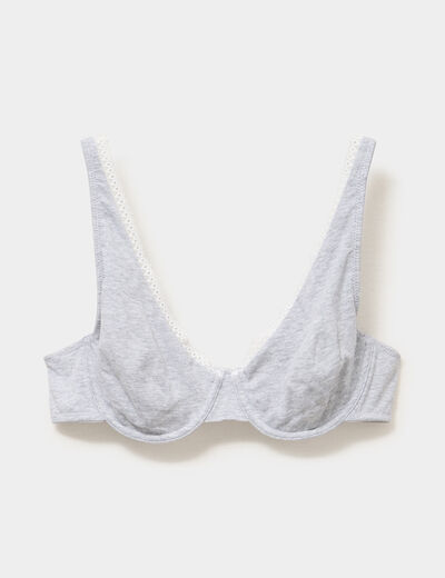 Soutien-gorge foulard coton majoritaire gris clair femme