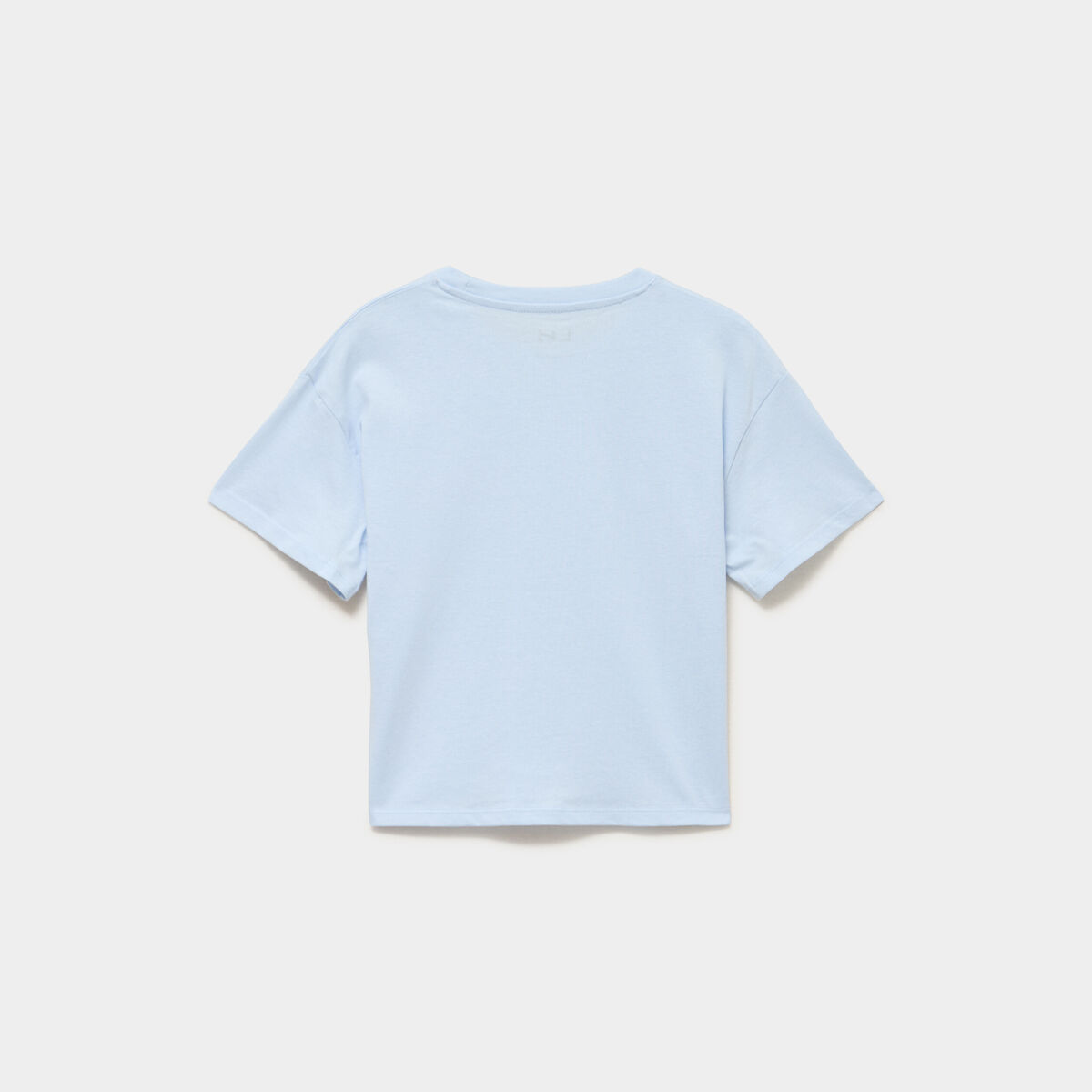 T-shirt manches courtes coton bleu ciel fille