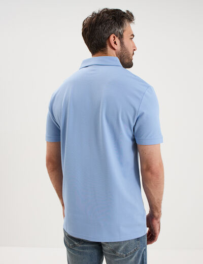 Polo manches courtes bleu ciel homme