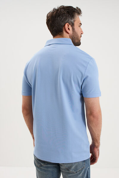 Polo manches courtes bleu ciel homme