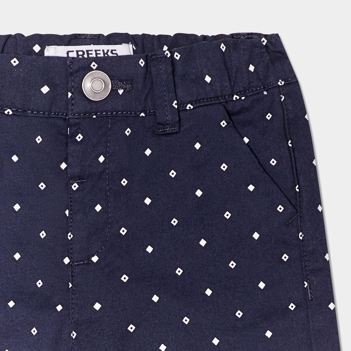 Short droit taille élastiquée coton bleu marine bébé garçon