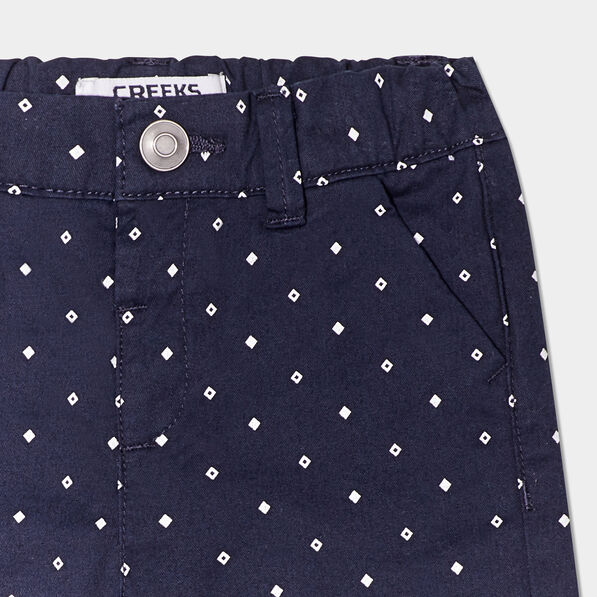 Short droit taille élastiquée coton bleu marine bébé garçon