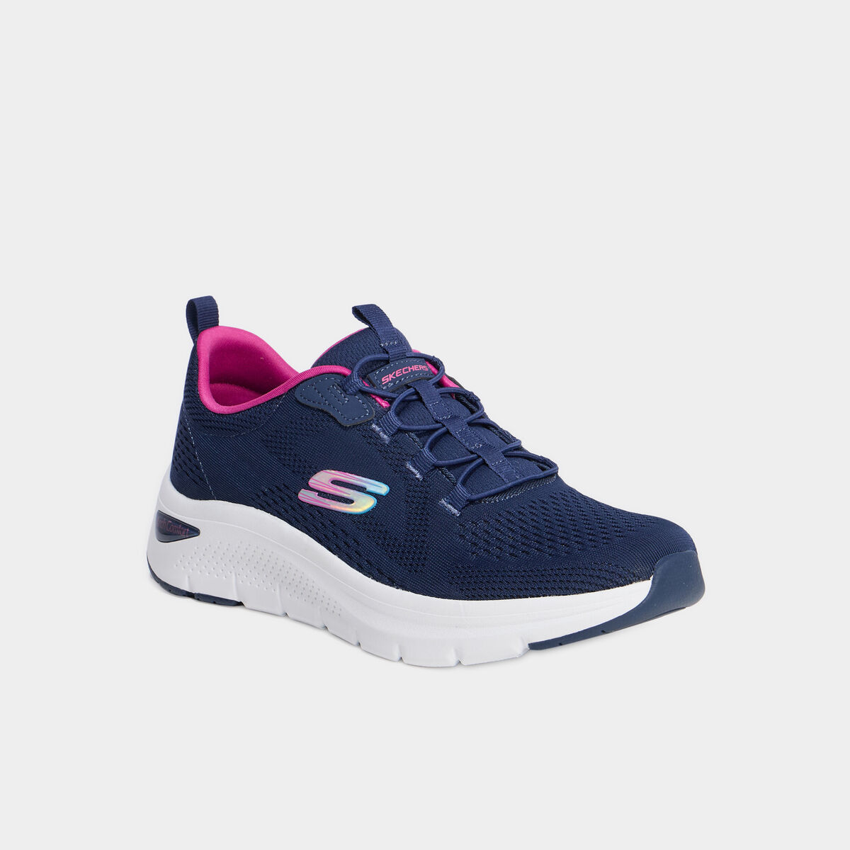 Baskets running à lacets élastiqués bleu femme