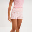 Bas de pyjama short coton ecru femme
