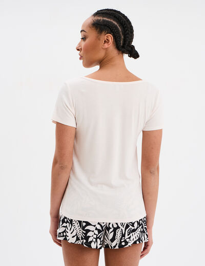 Ensemble pyjama short et t-shirt noir femme