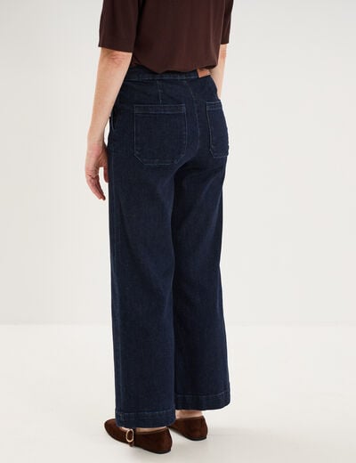 Jean large &agrave; pont denim brut femme