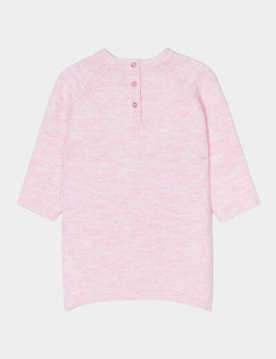 Robe pull longueur genou Kimbaloo rose bébé fille