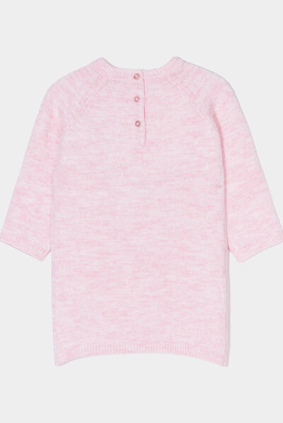 Robe pull longueur genou Kimbaloo rose bébé fille