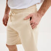 Short jogging molleton droit ecru homme
