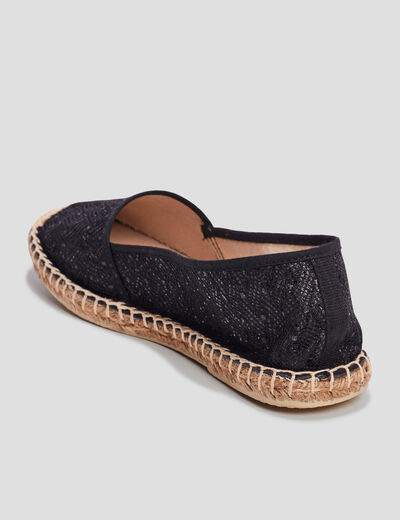 Espadrilles à sequins noir femme