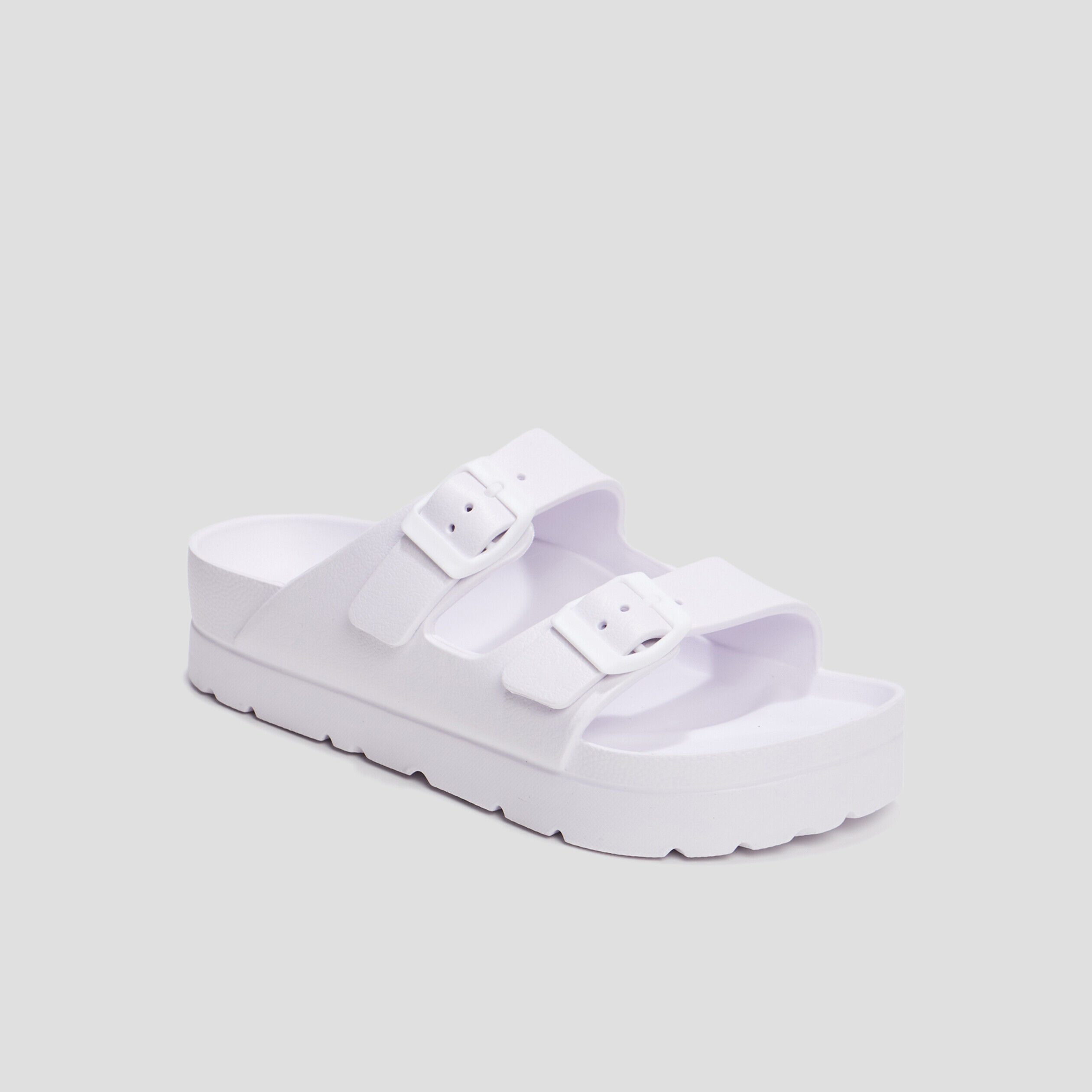 Mules de plage plateformes blanc femme LH