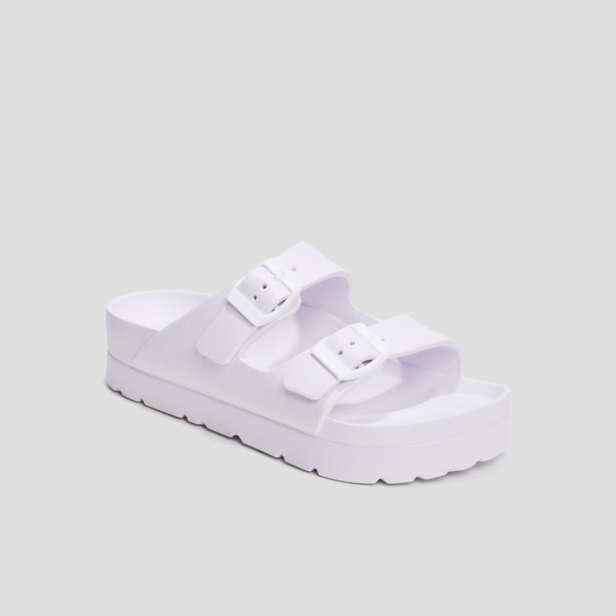 Mules de plage plateformes blanc femme