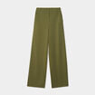 Pantalon large fluide taille élastiquée vert kaki femme