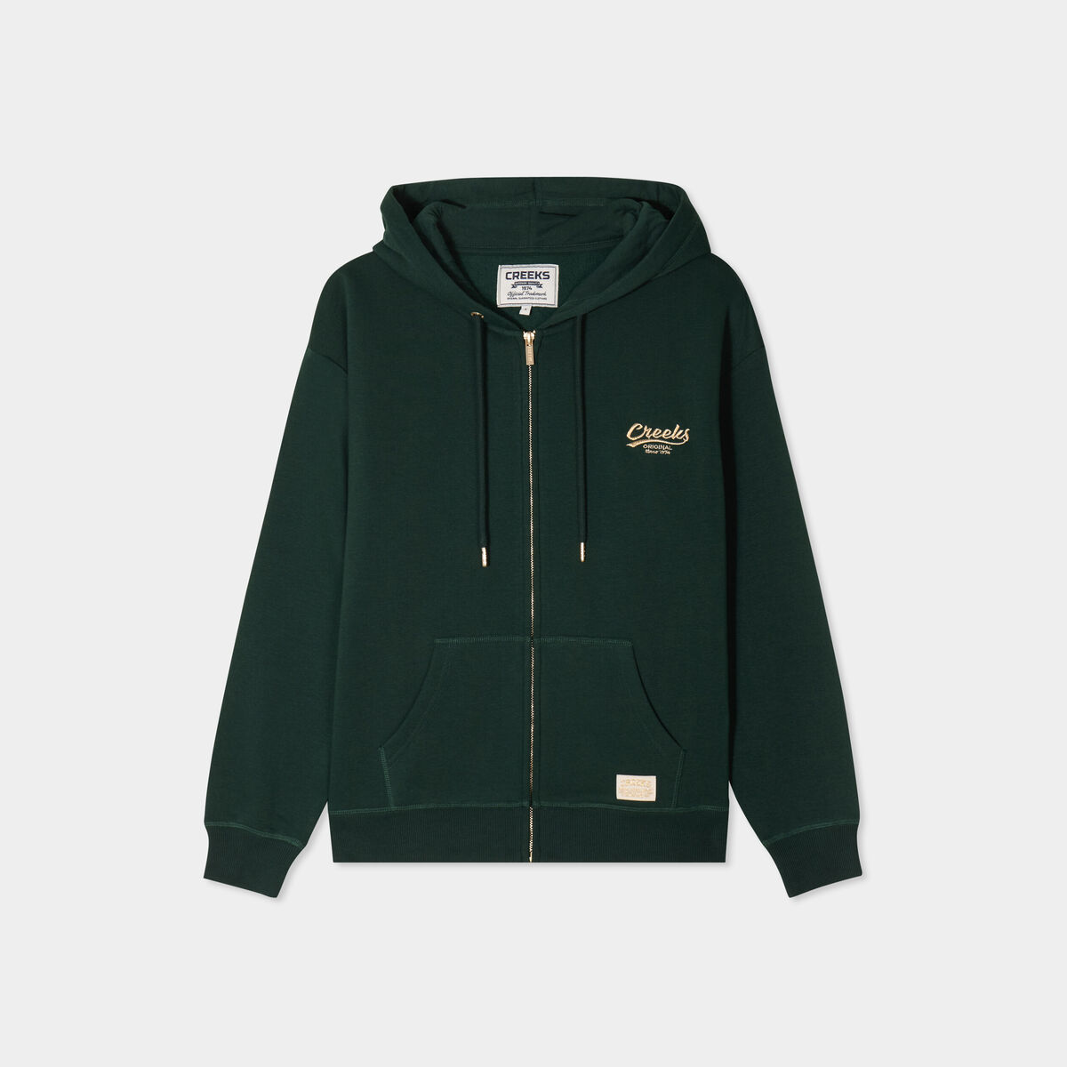Sweat zipp&eacute; &agrave; capuche vert fonc&eacute; femme