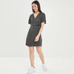 Robe courte portefeuille noir femme