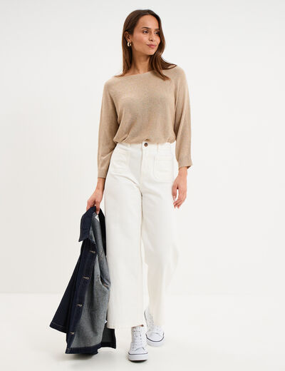 Pull manches longues sable femme